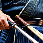 Focus on the Men**

"Close-up of a Kendo Men, highlighting the intricate stitching and robust metal grill. Emphasize the worn leather and faded fabric, suggesting years of dedicated practice. Background slightly blurred, focusing on craftsmanship. High quality, detailed textures, appropriate attire, safe for work, professional."

**