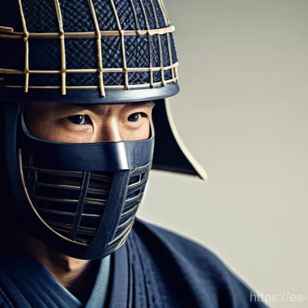 검도 장비 사이즈 가이드 - **Prompt 1: The Focused Kendoka's Men**
A highly detailed, cinematic portrait of a male kendoka ...